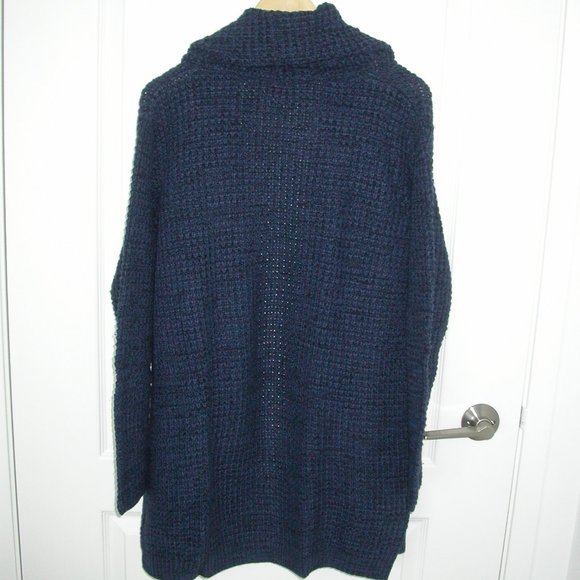 Dark Blue Chunky Shawl Collar Cardigan - Picture 2 of 7